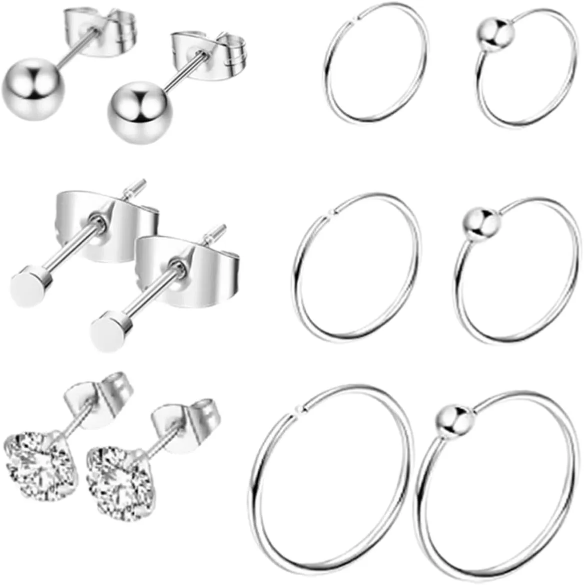 12pcs Body Piercing Jewelry Nose Hoop Earrings for Women Girls Unique Ear Hoops for Parties Events Everyday Wear