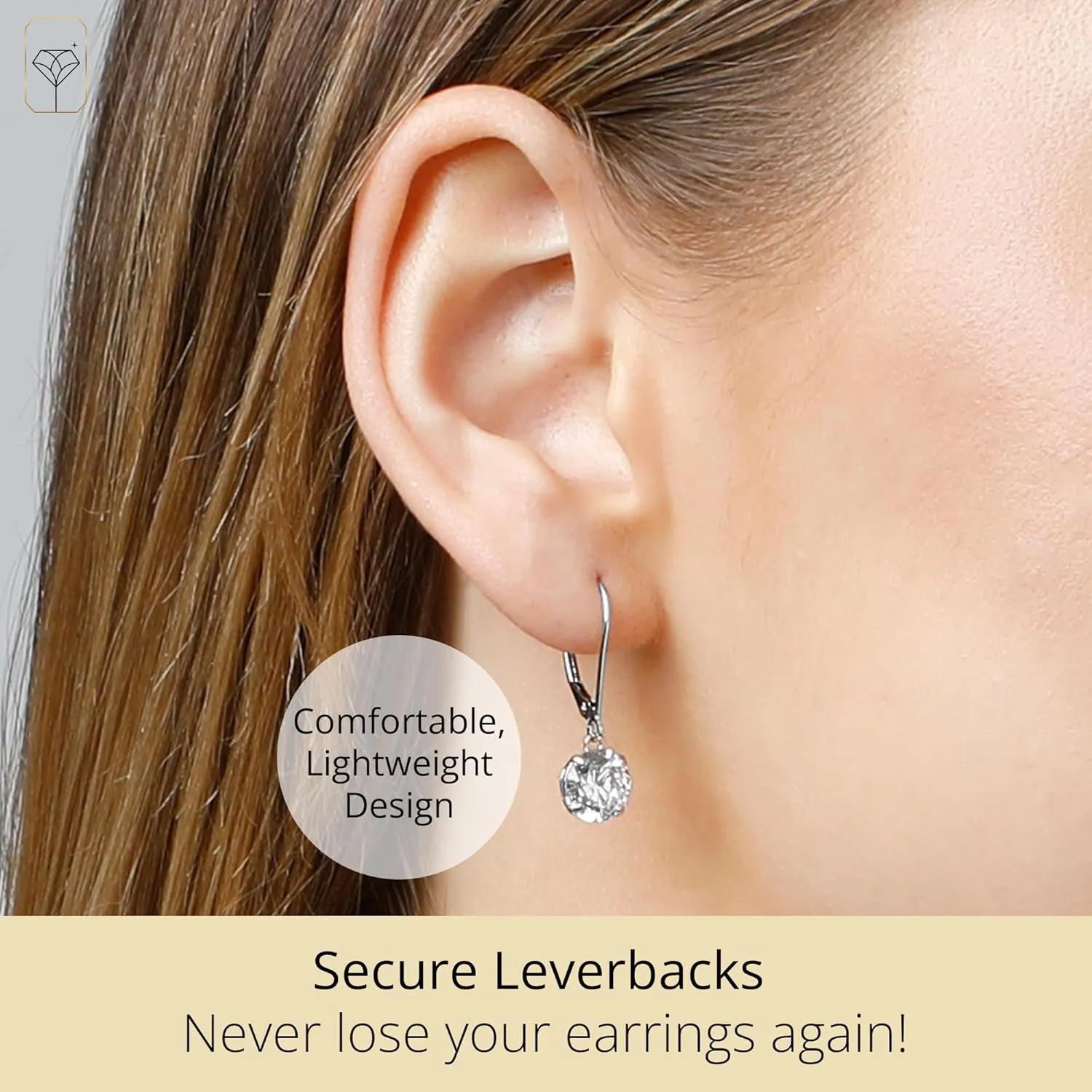 14k Gold Leverback Cubic Zirconia Dangle Earrings | Solid Real White or Yellow Gold Dangle Earrings for Women | 1-8 CT.TW 14k Gold Earrings for Women | CZ Cubic Zirconia Drop Earrings by MAX   STONE