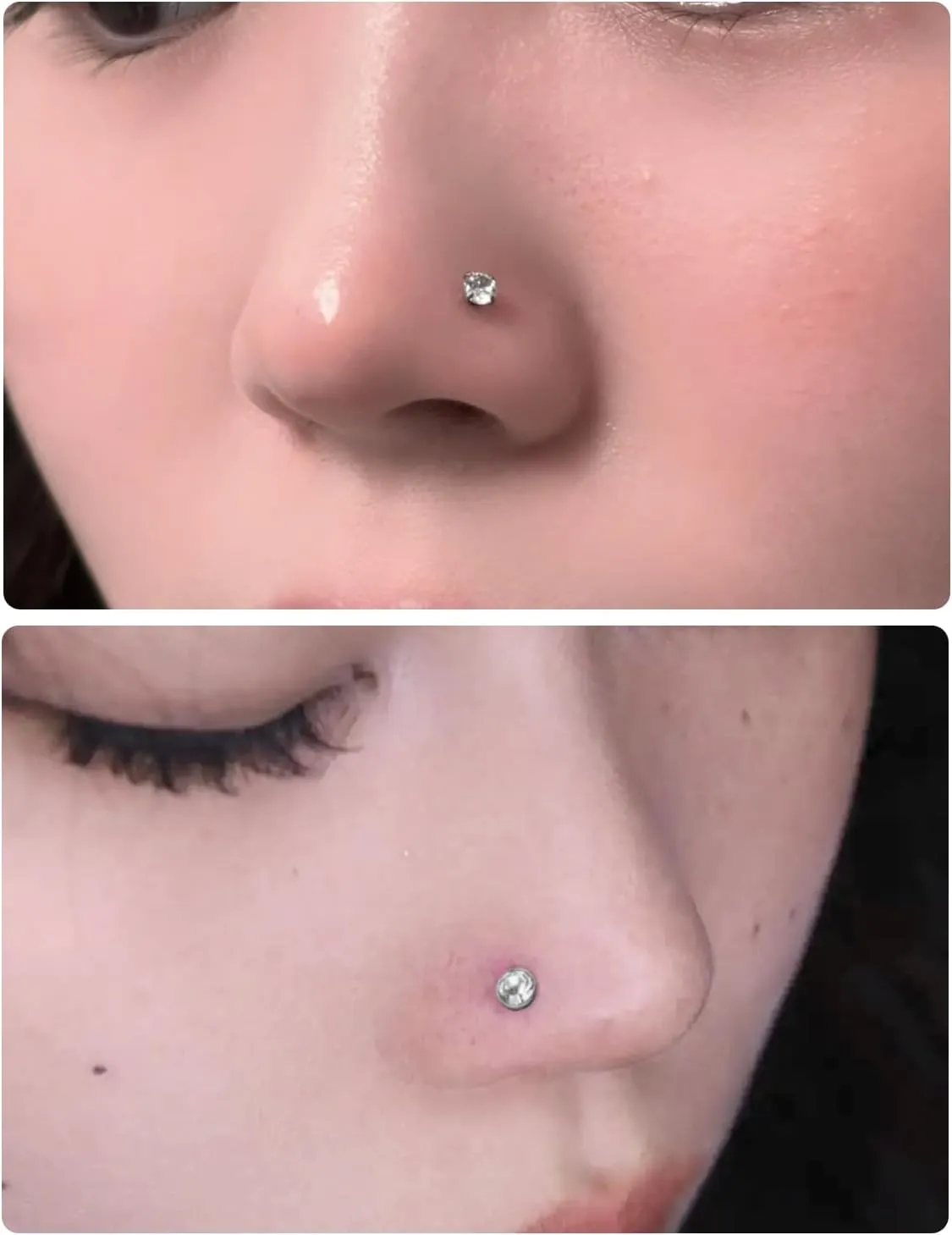 18G 20G Nose Rings Studs Piercing Jewelry for Women 316L Surgical Steel L Shaped Screw Straight Nose Rings Studs Hypoallergenic Nostril Piercing Jewelry for Women Men CZ 2mm 2.5mm 3mm