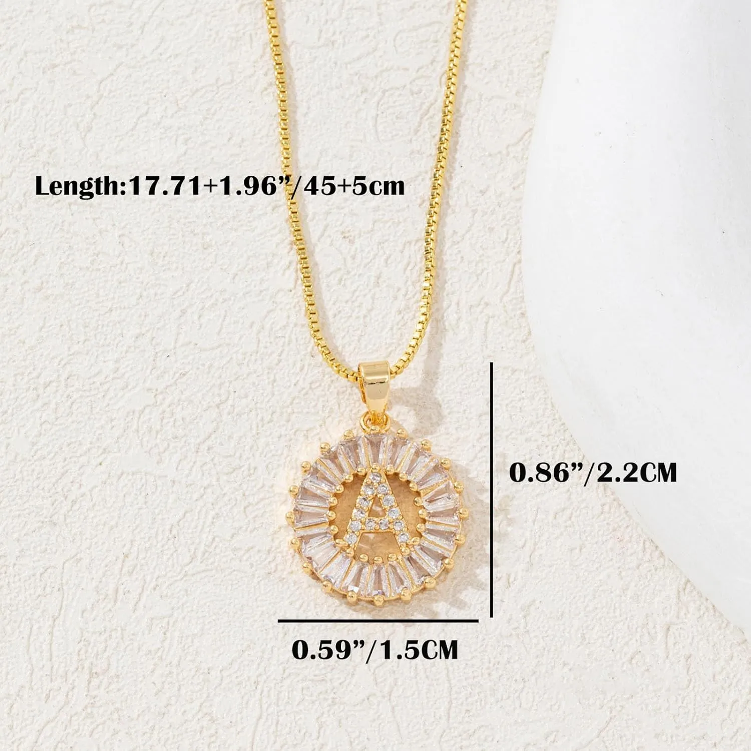 2 Pack Initial Letter Pendant with Zircon Stones for Women,Caorcharebs Personalized Alphabet Pendant Initial Necklace,14K Gold Plated Letter Necklaces Gifts for Women