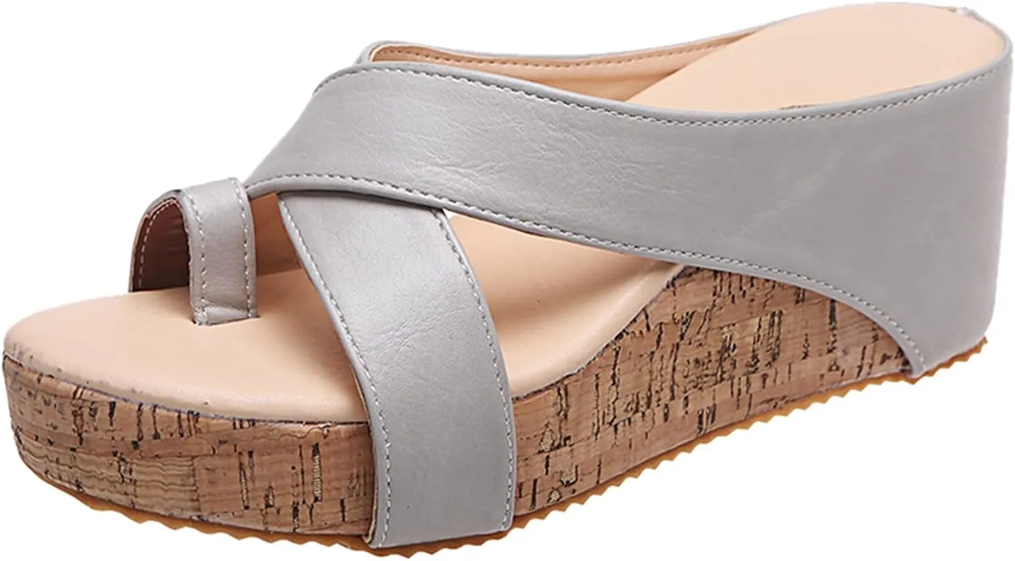 2025 Platform Sandals Women Fashion Wedges Sandal Casual Comfortable Mid Heels Open Toe Espadrilles Slip on Shoes Dressy Summer Flat