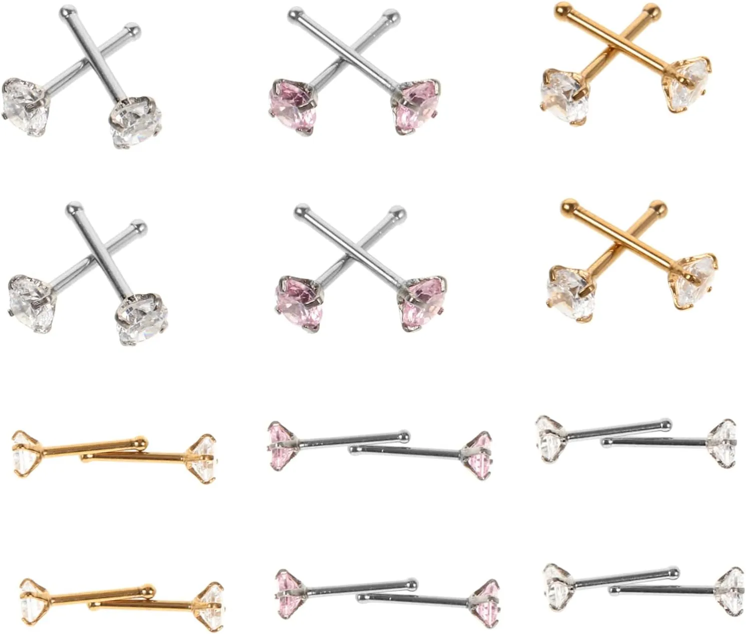 24pcs Diamond Nose Zirconia Nose Comfortable Piercing Jewelry for Women for Daily Wear Special Occasions
