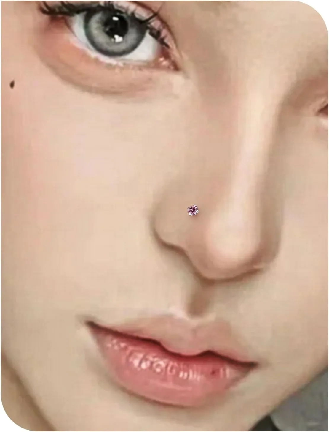3 Pcs 20G ASTM F136 Titanium Nose Rings Studs for Women G23 Titanium Nose Rings Diamond CZ Nose Studs L Shaped Nose Nostril Piercing Jewelry Hypoallergenic