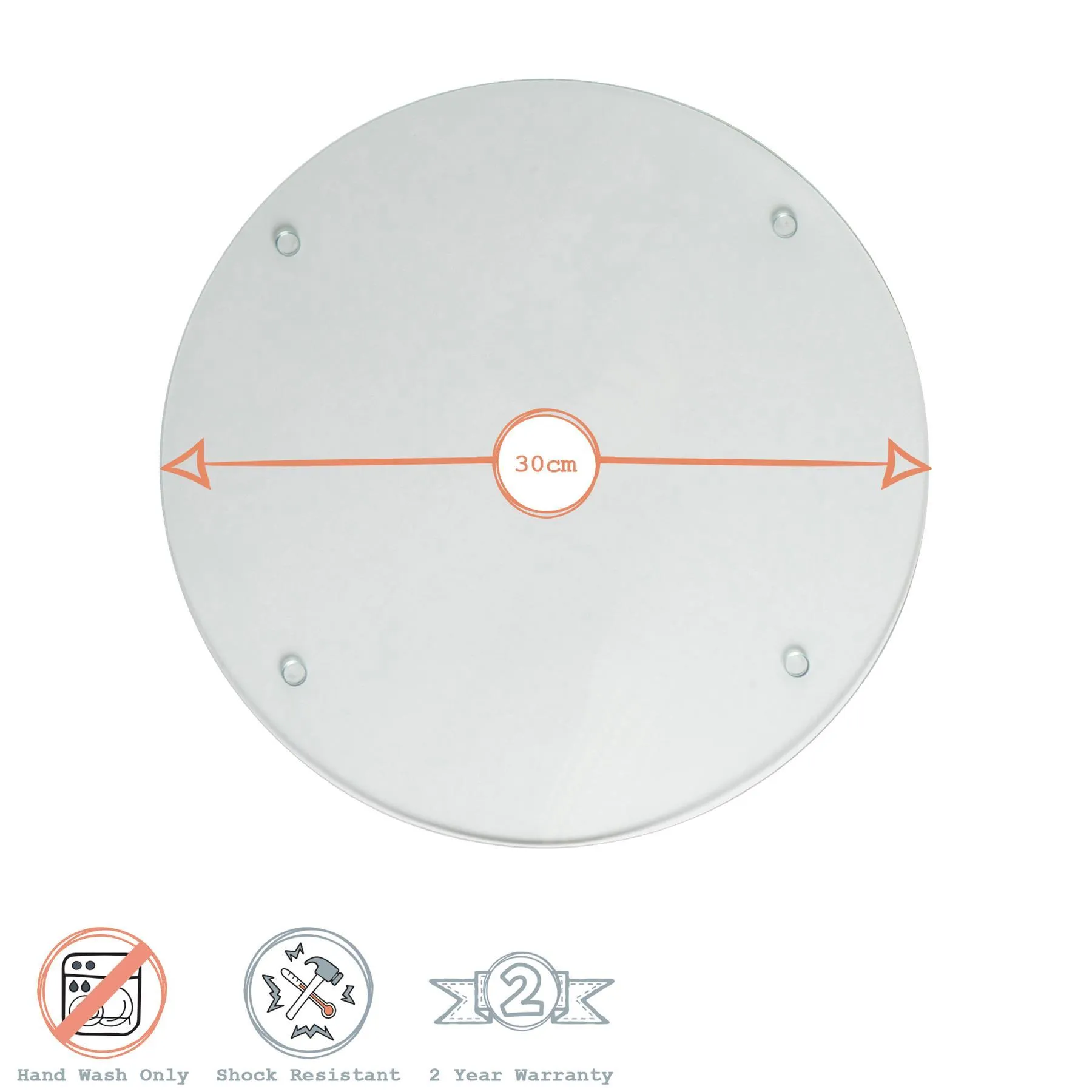 30cm Round Glass Placemats - Pack of Six - By Harbour Housewares