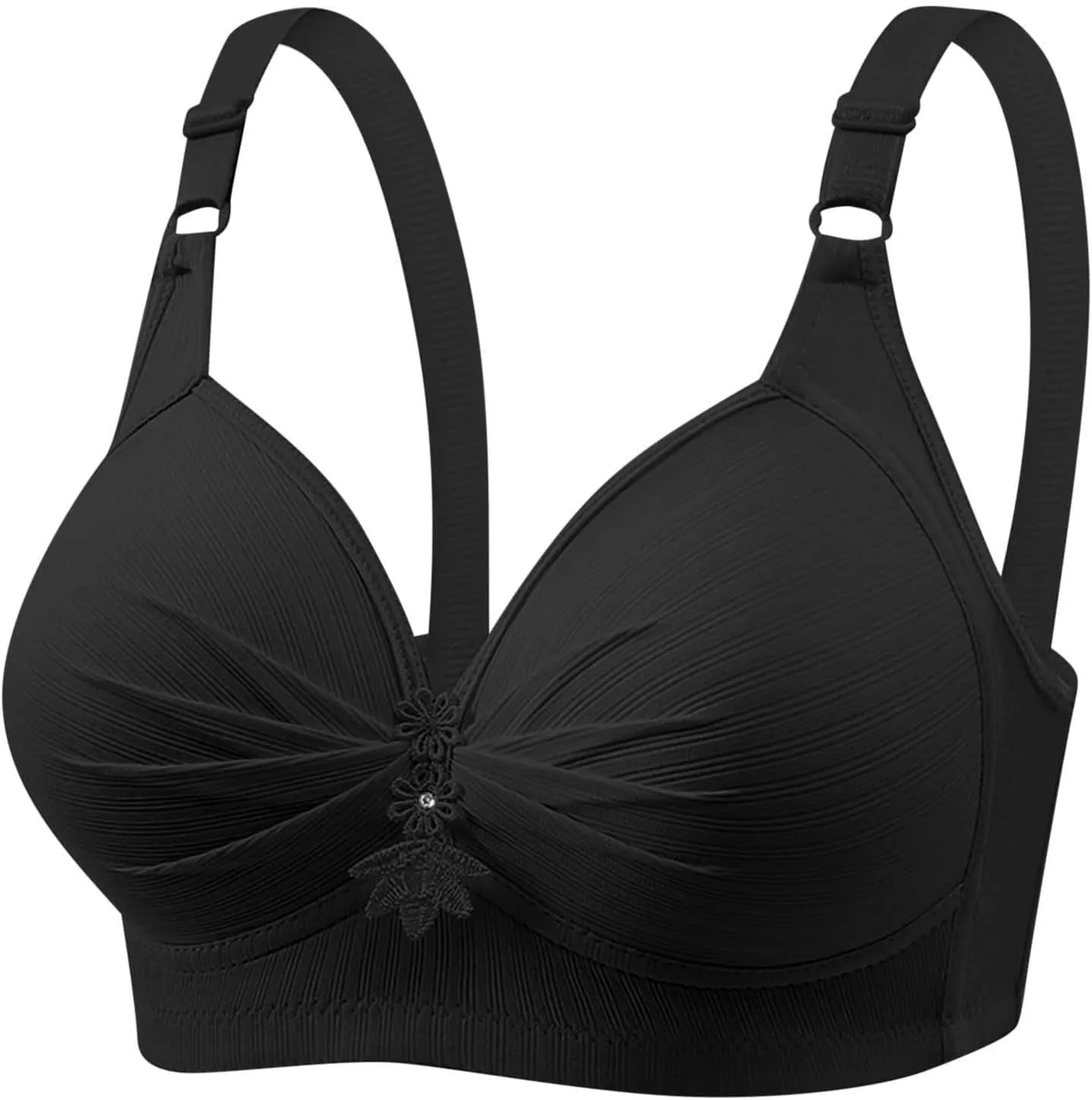 4Pack Bras for Women Adjustable Straps Plus Size No Rims Sport Bra Soft Breathable Comfy Daily Bralettes Underwear