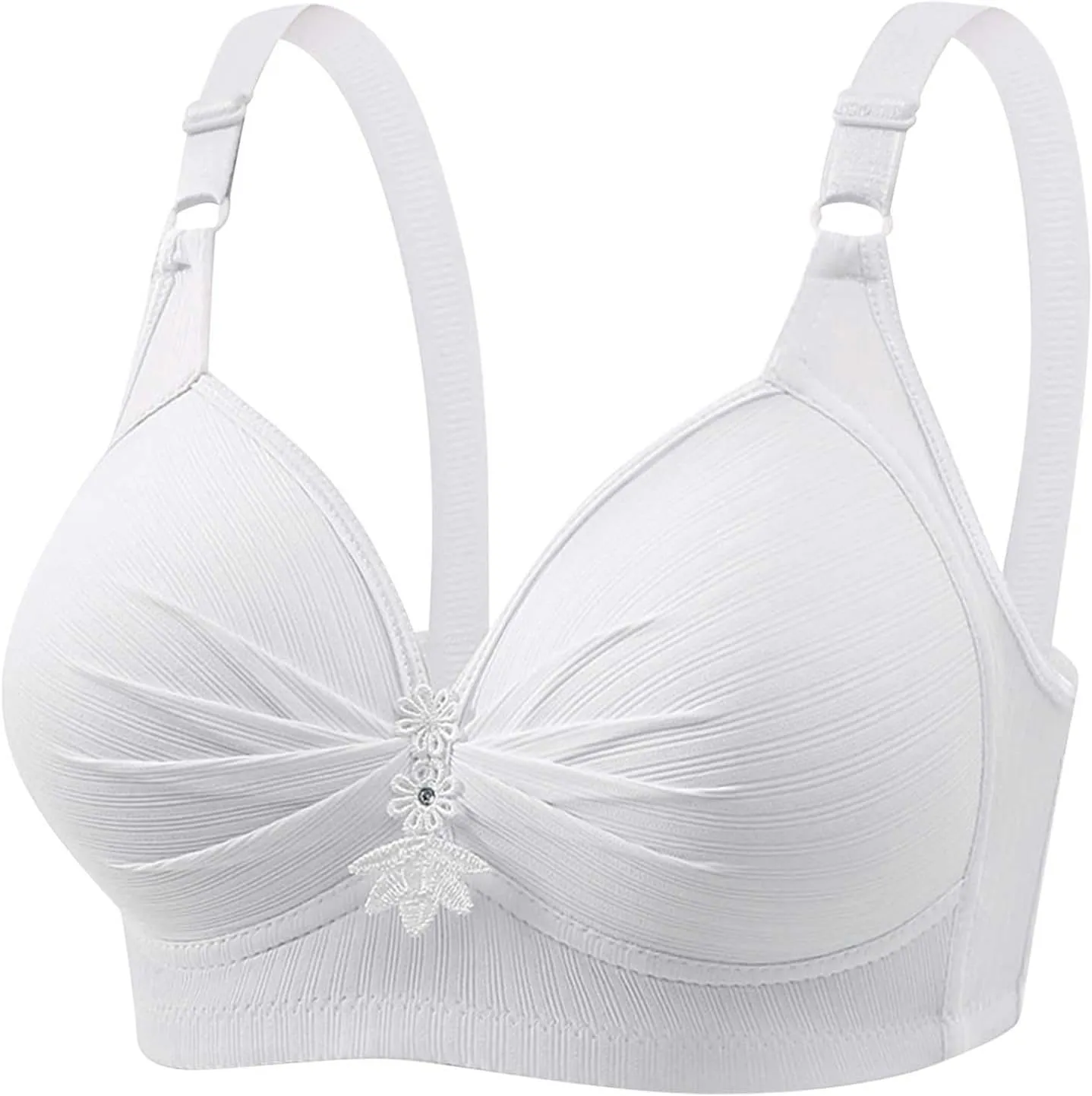 4Pack Bras for Women Adjustable Straps Plus Size No Rims Sport Bra Soft Breathable Comfy Daily Bralettes Underwear