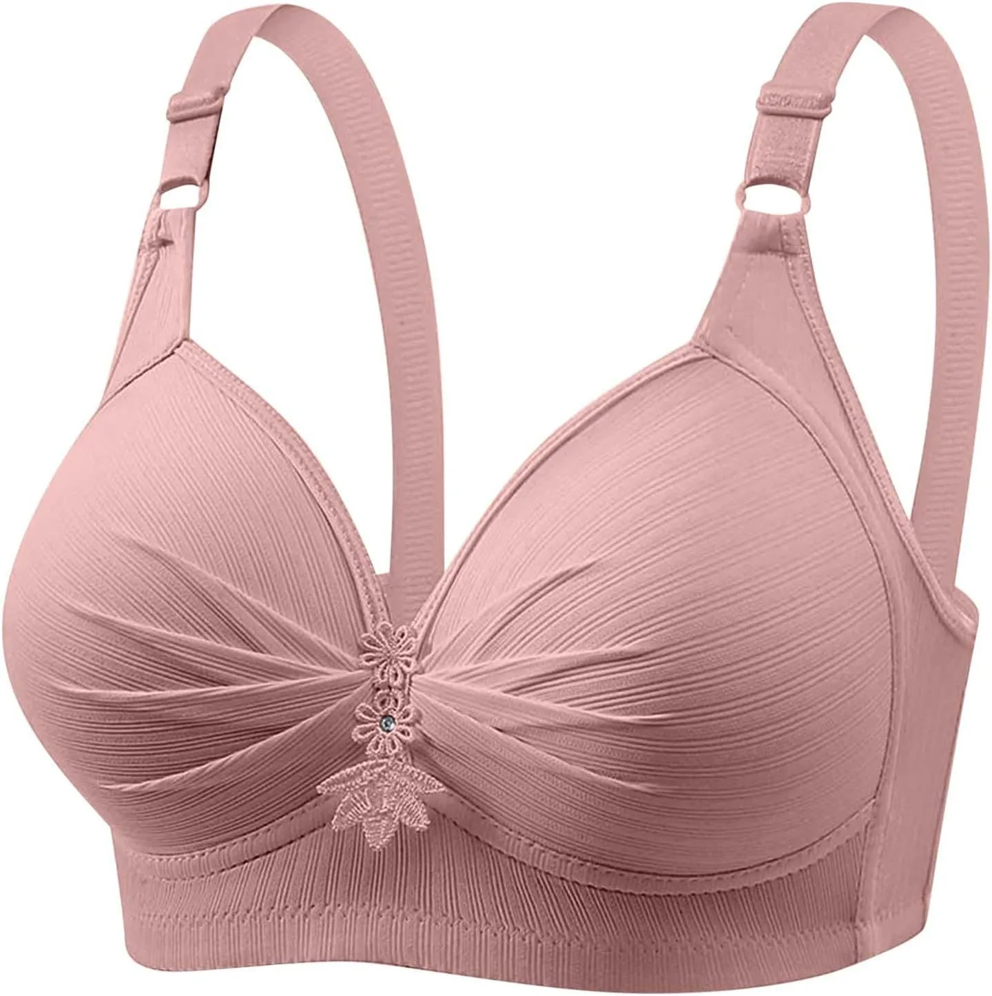 4Pack Bras for Women Adjustable Straps Plus Size No Rims Sport Bra Soft Breathable Comfy Daily Bralettes Underwear