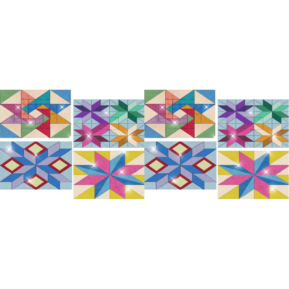 4PCS Geometric Diamond Place Mats Diamond Painting Placemats Glitter Sparkle Set
