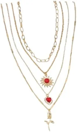 4PCS Gold Layered Chain Necklaces for Women,18k Gold Dainty CZ Choker Necklace Trendy, Adjustable Layering Necklace Set for Women Gifts