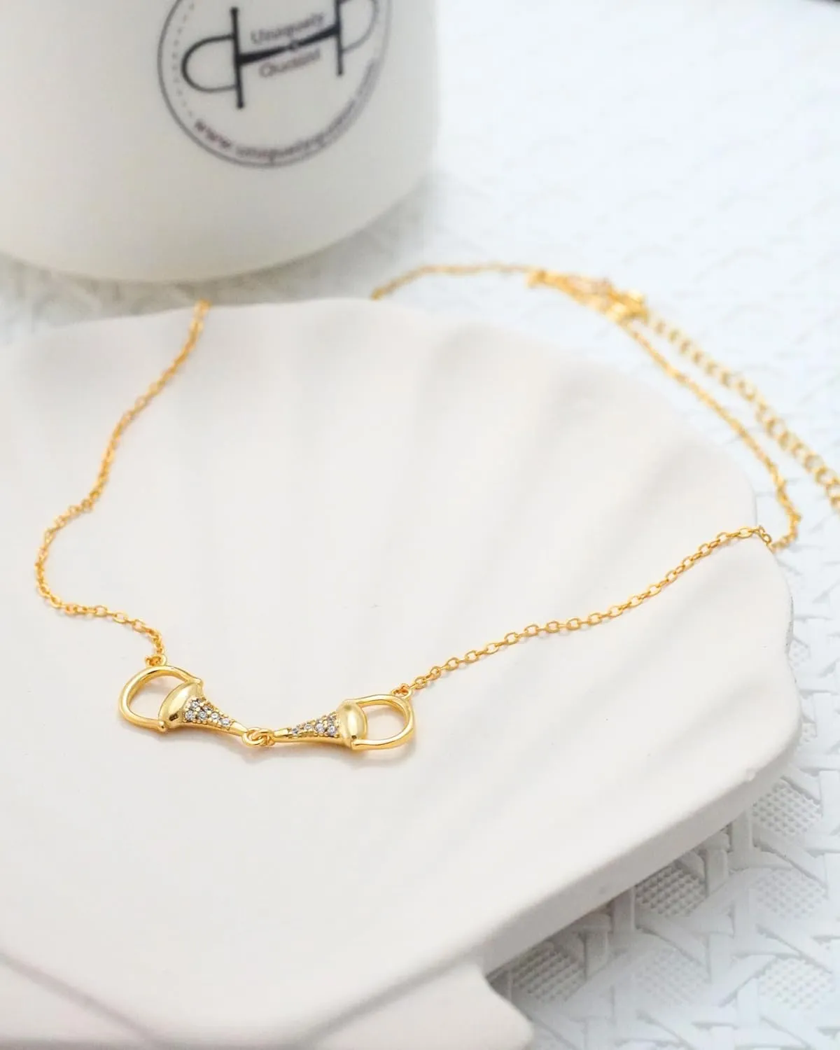 925 Sterling Silver Horse Necklace. Horsebit & Stirrup Pendant Necklaces in Silver, 18K Gold, or Rose Gold Plating. Classy Jewelry Gift for Her