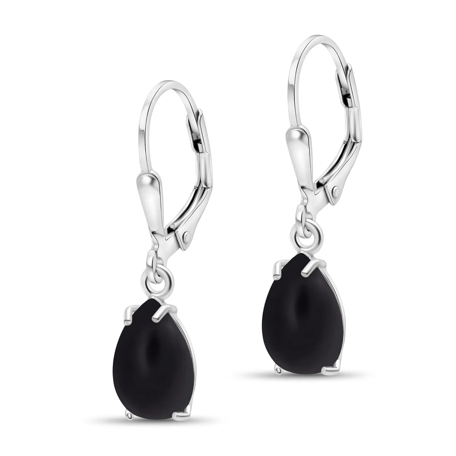 925 Sterling Silver Onyx Teardrop Earrings for Women  July Birthstone Leverback Jewelry  Elegant Statement Earrings  Perfect Gift for Women