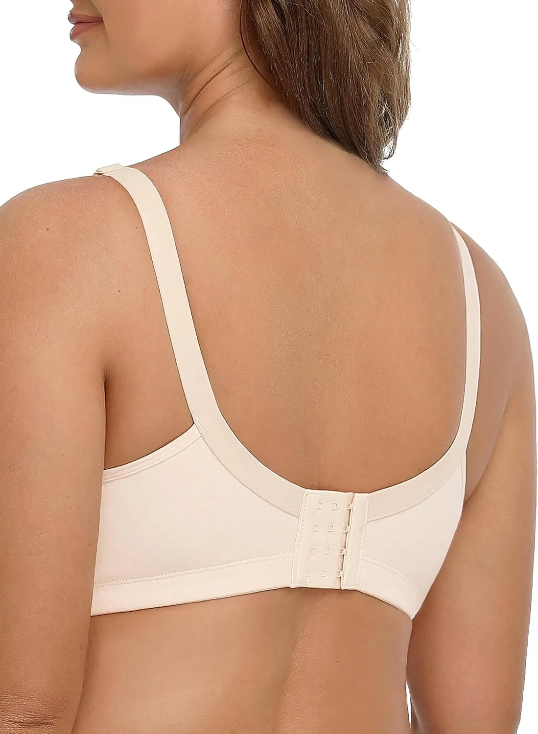 AILIVIN Women's Soft Cotton Lace Wirefree Plus Size Bras Full Coverage Non Padded Bra(34B-44G)