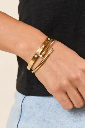 Alexis Gold Nail Bangle Set