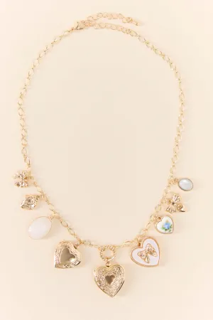 Anabelle Gold Heart Charm Necklace