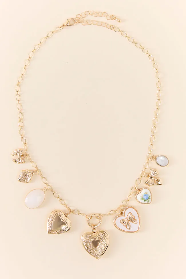 Anabelle Gold Heart Charm Necklace
