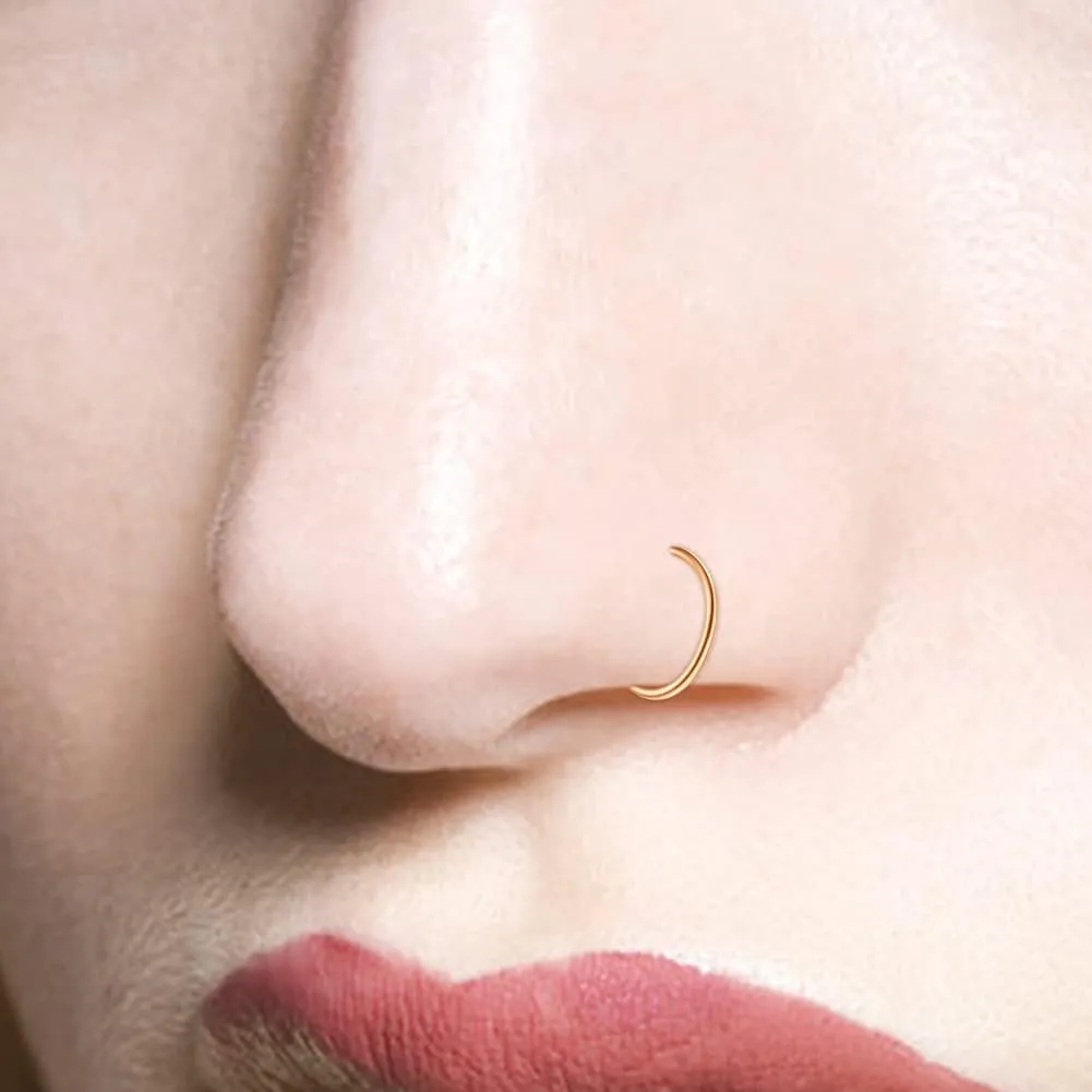 Anicina 20g 22g Nose Rings Studs Surgical Stainless Steel Nose Rings Hoops L Bone Screw Shape Nostril Nose Piercing Jewelry Heart Flower Moon Snake Butterfly Hypoallergenic Nose Screw for Women Men