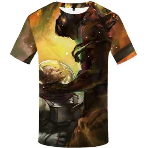 Astronaut T shirts Men War Tshirt Printed Colorful Shirt Print Graffiti Tshirt Anime Cartoon T-shirts Graphic Short Sleeve