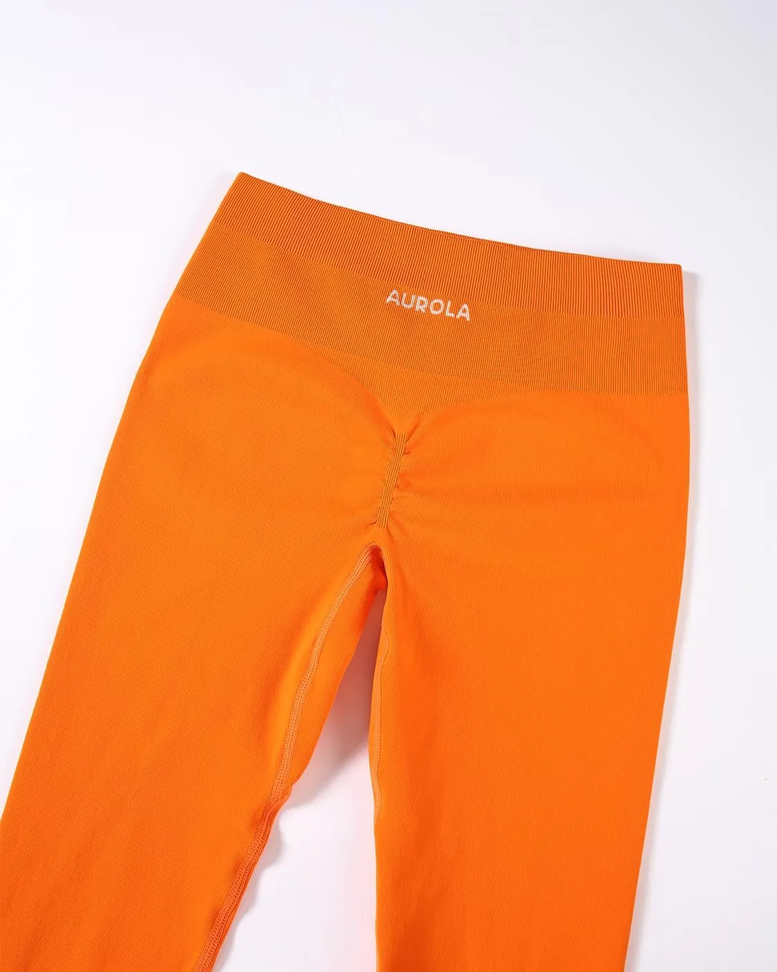 AUROLA Power Workout Leggings for Women Tummy Control Squat Proof Ribbed Thick Seamless Scrunch Active Pants