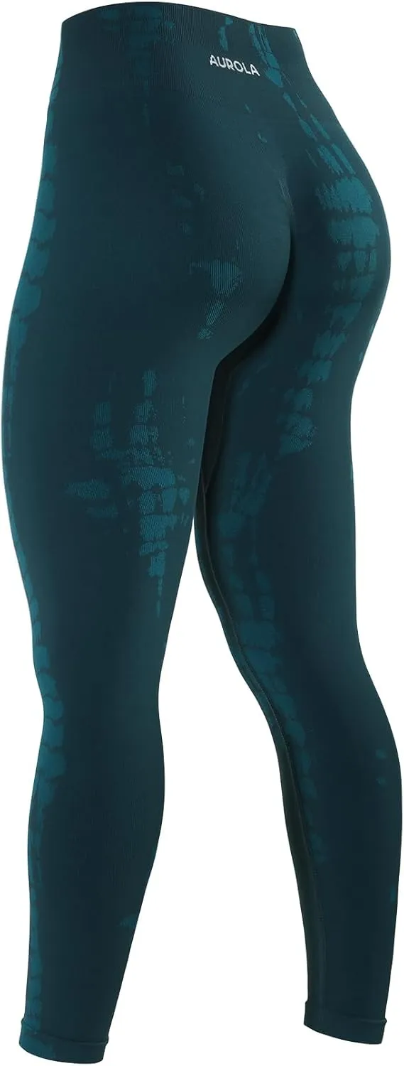 AUROLA Serpent Snake Seamless Scrunch Workout Leggings for Women,Girls Squat Proof Ribbed Thick Active Gym Pants
