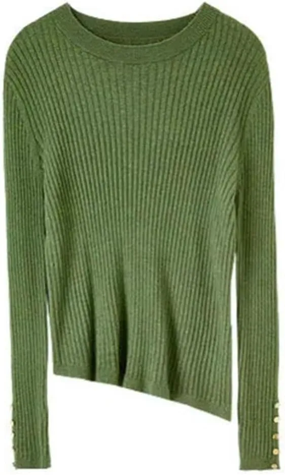 Basic Autumn and Winter Sweater Women's Soft Knit Top Round Neck Knit Sweater Pullover(Gray,Large)