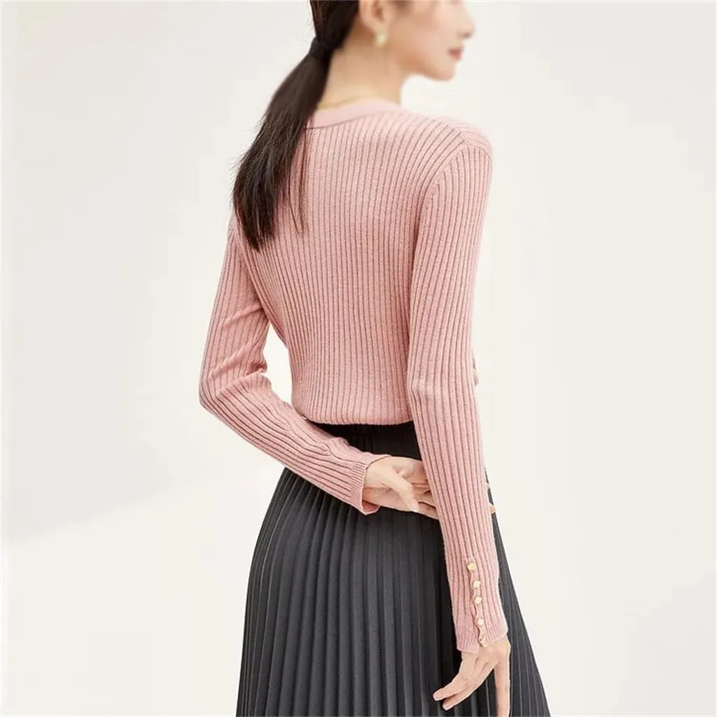 Basic Autumn and Winter Sweater Women's Soft Knit Top Round Neck Knit Sweater Pullover(Gray,X-Large)