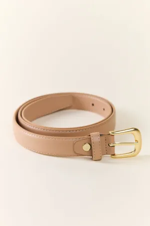 Basic Gold Buckle Tan Belt