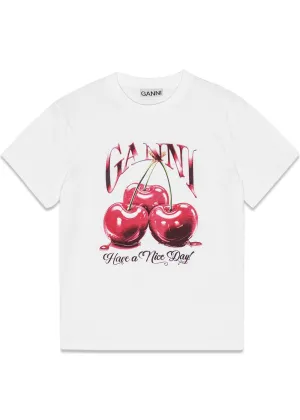Basic Jersey Cherry Relaxed T-shirt - Bright White