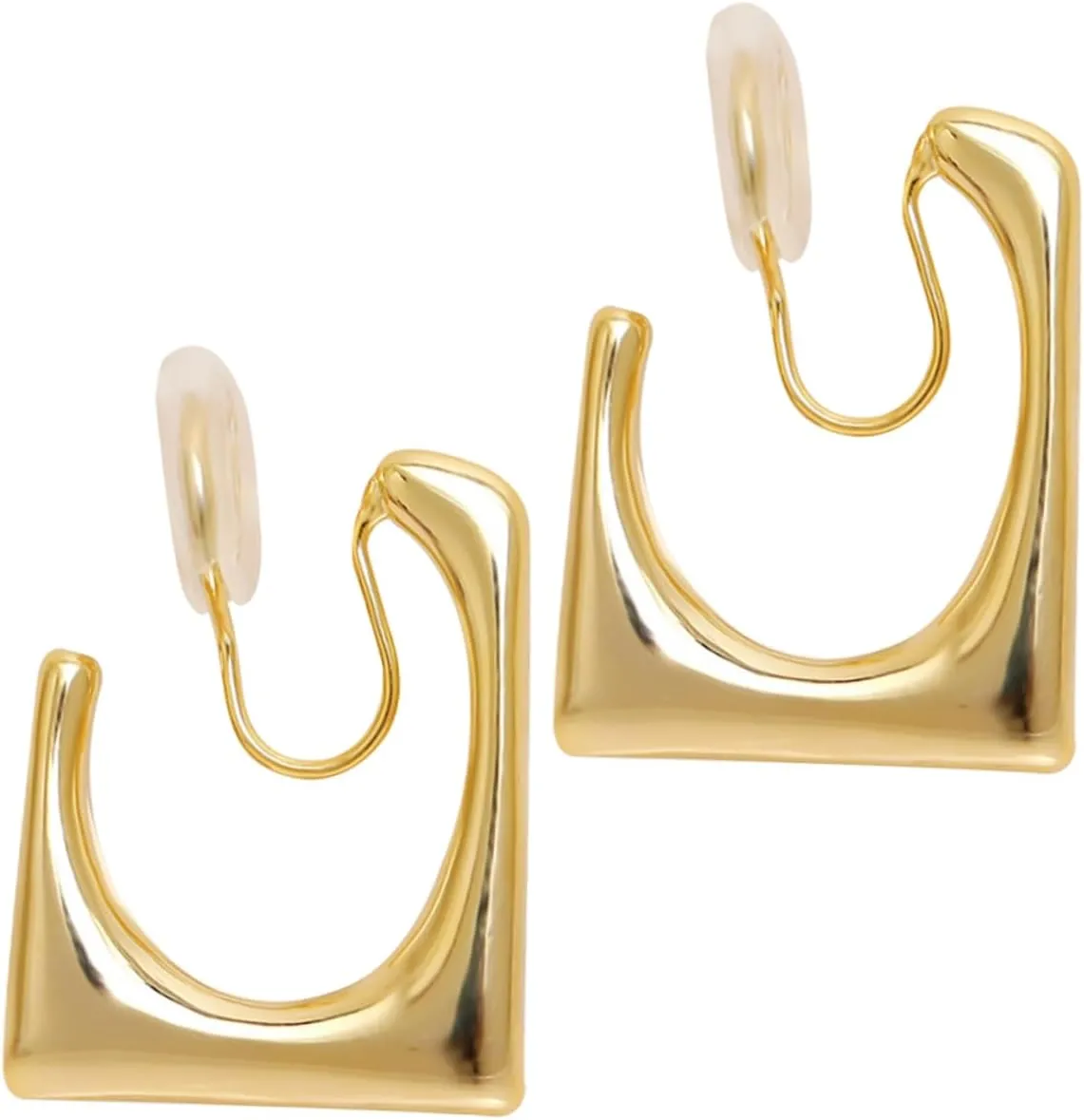BESTYASH Minimalist Fashion Earrings Hoops Clip-on Non-piercing Jewelry for Women Girls