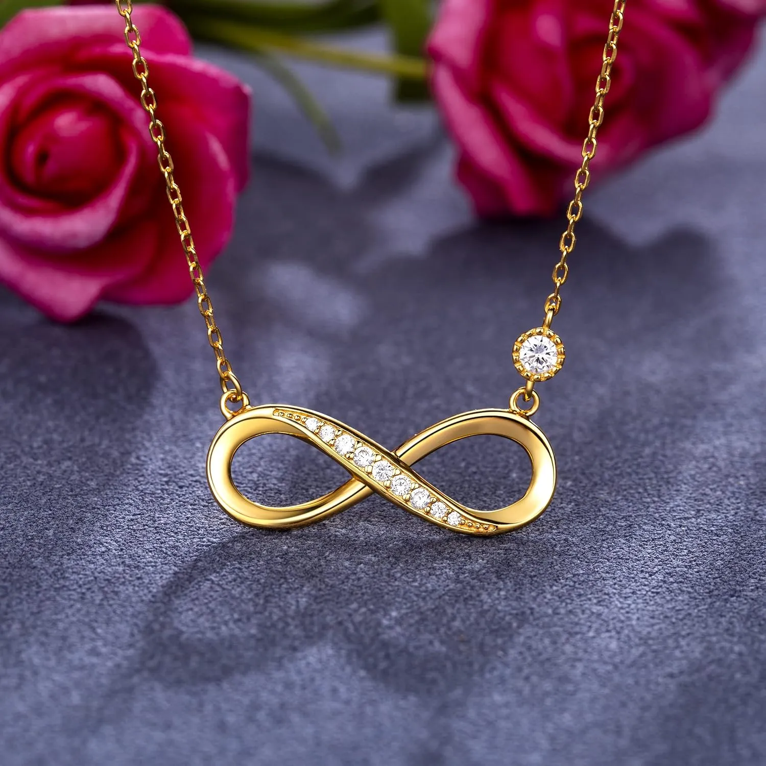 Billie Bijoux Infinity Necklaces 925 Sterling Silver Necklace Love Pendant White Gold Plated Women Necklace Gifts for for Women