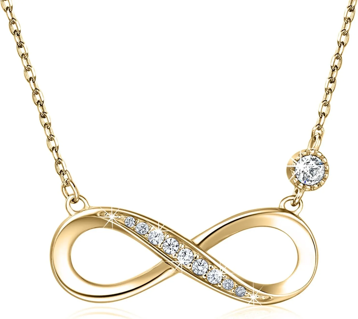 Billie Bijoux Infinity Necklaces 925 Sterling Silver Necklace Love Pendant White Gold Plated Women Necklace Gifts for for Women