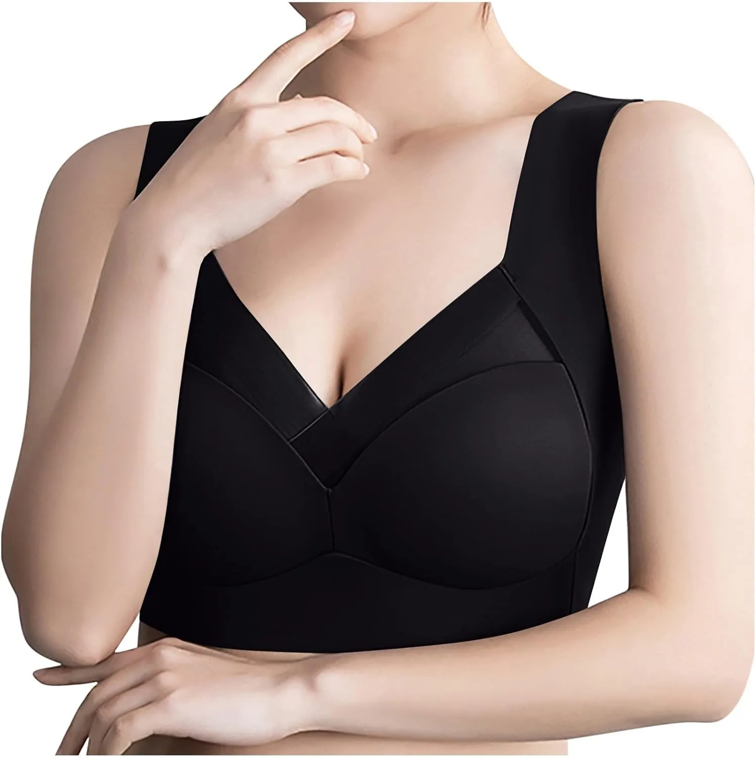 Bras for Older Women No Underwire Full Coverage Everyday Bra Plus Size Support Push Up Bra Soft Bralettes for Seniors