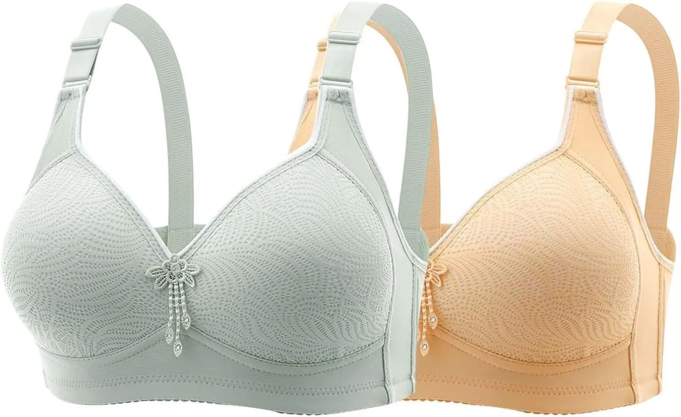 Bras for Women Full Coverage Underwire Plus Size Without Ring Everyday Sports Adjustable Shoulder Strap Underwear