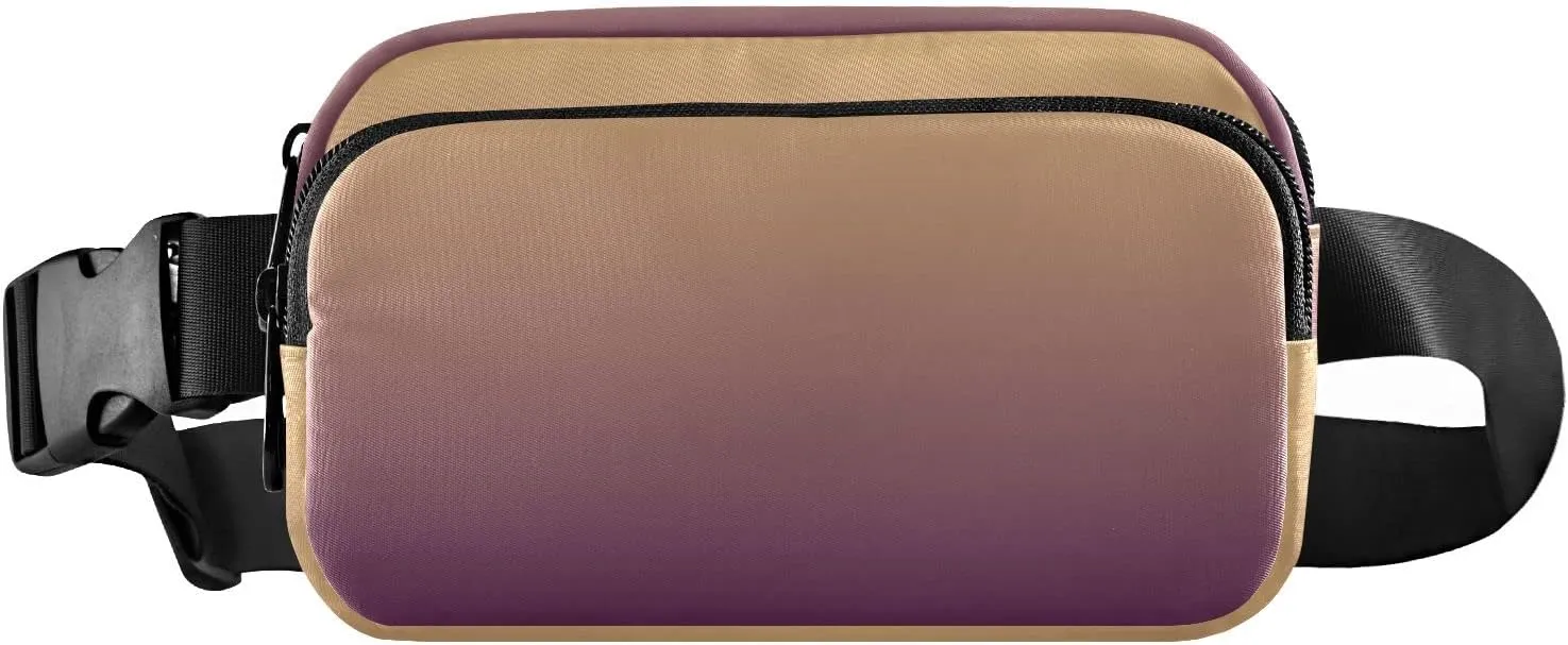 Brown Gradient Fanny Packs for Women Men Everywhere Belt Bag Fanny Pack Crossbody Bags for Women Fashion Waist Packs with Adjustable Strap Bum Bag for Travel Shopping Workout Cycling