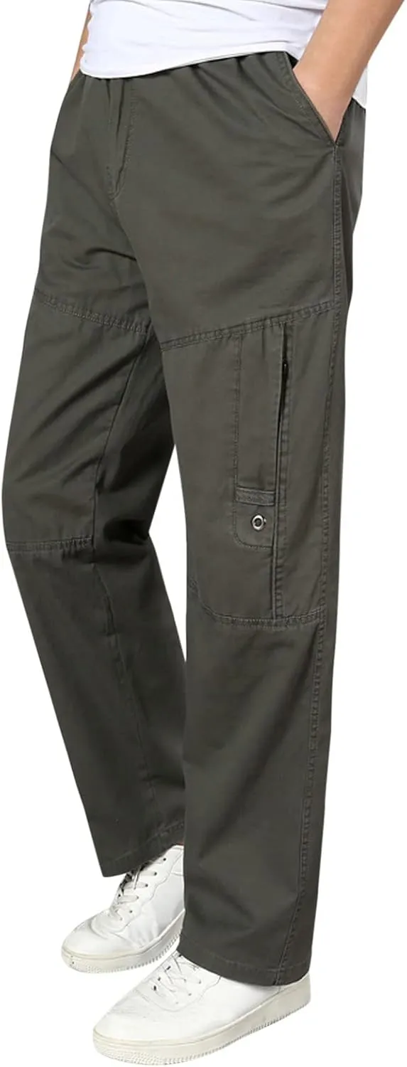 Cargo Pants for Men Relaxed Fit Sweatpants Gym Training Workout Pants Slim Fit with Zipper Pockets Men's Golf Joggers