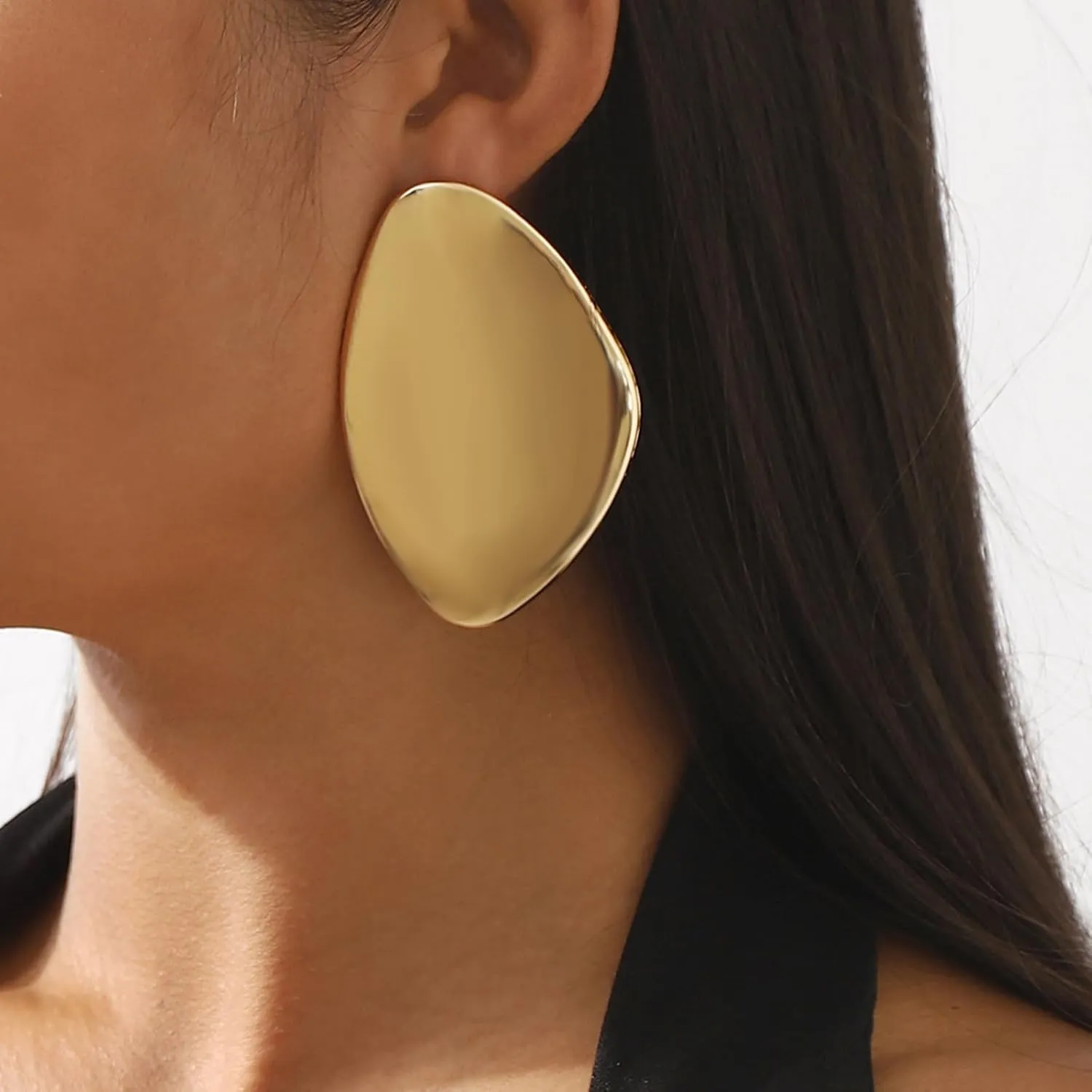 Chunky Gold Statement Earrings for Women Large Irregular Geometric Drop Dangle Earrings Big Silver Earring Lightweight Hypoallergenic Trenty Chunky Gold Jewelry
