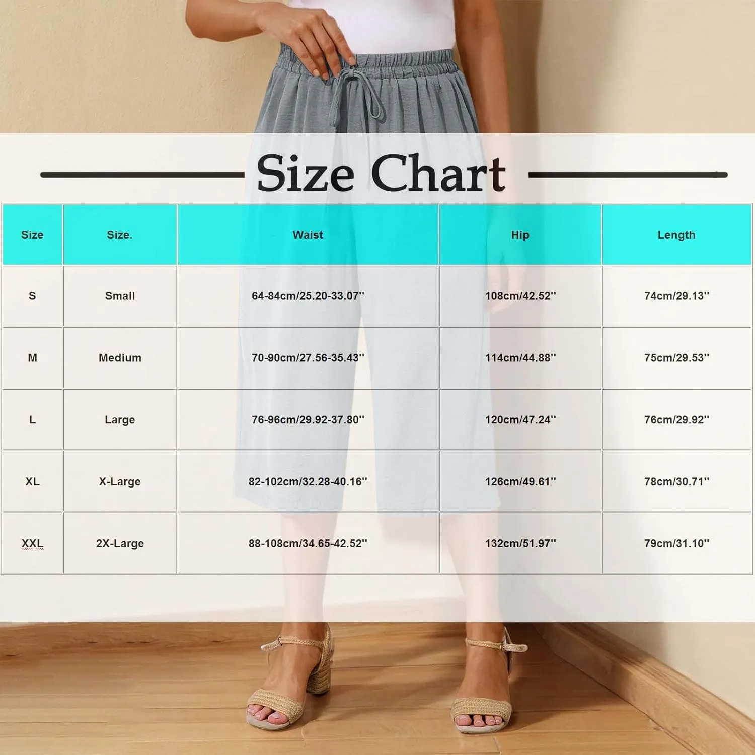Cotton Linen Cropped Pants Women 3/4 Length Trousers Solid Wide Leg Capri Pant Summer Breathable Trouser Baggy Capris