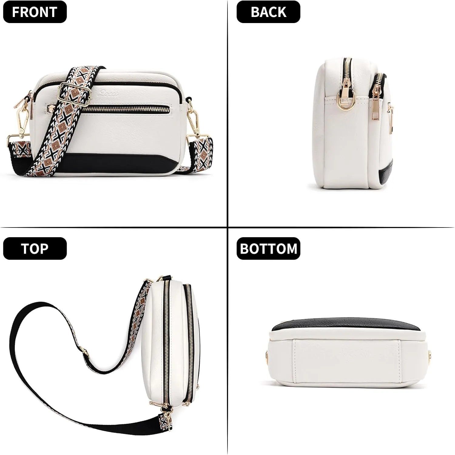Crossbody Bags for Women Vegan Leather Shoulder Handbags Purses for Women with Adjustable Wide Strap