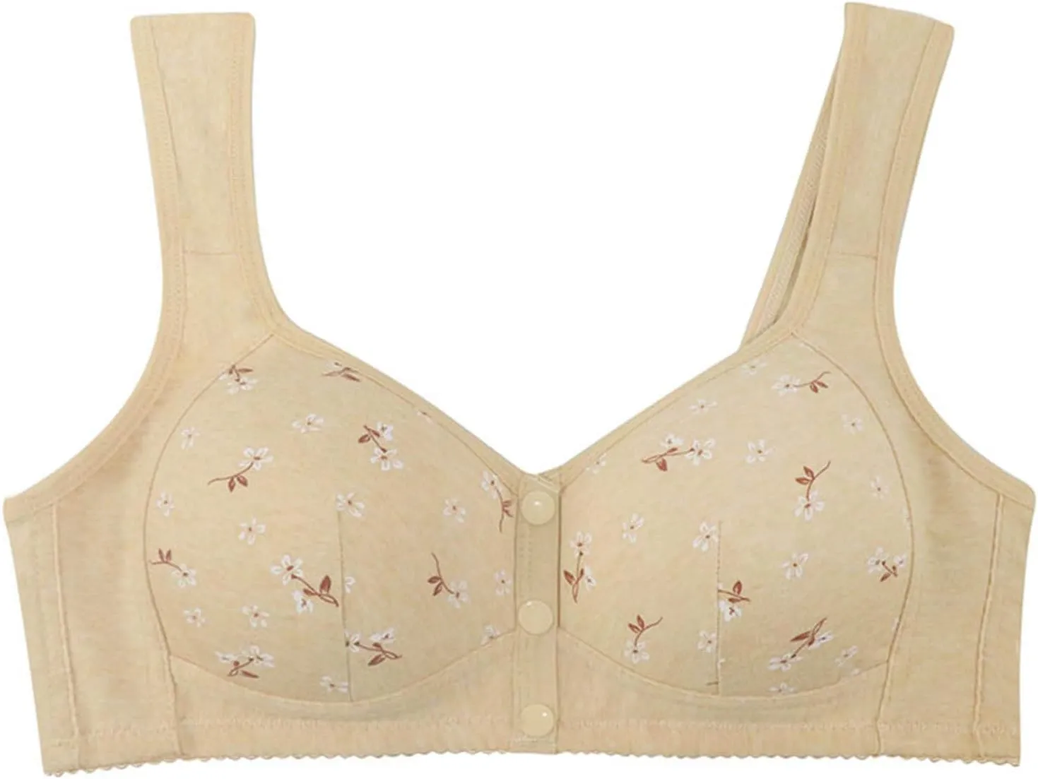 Daisy Bras for Older Women Front Closure Push up Bra No Underwire Senior Bra with Snaps 2025 Upgraded Breathable Cotton Bras