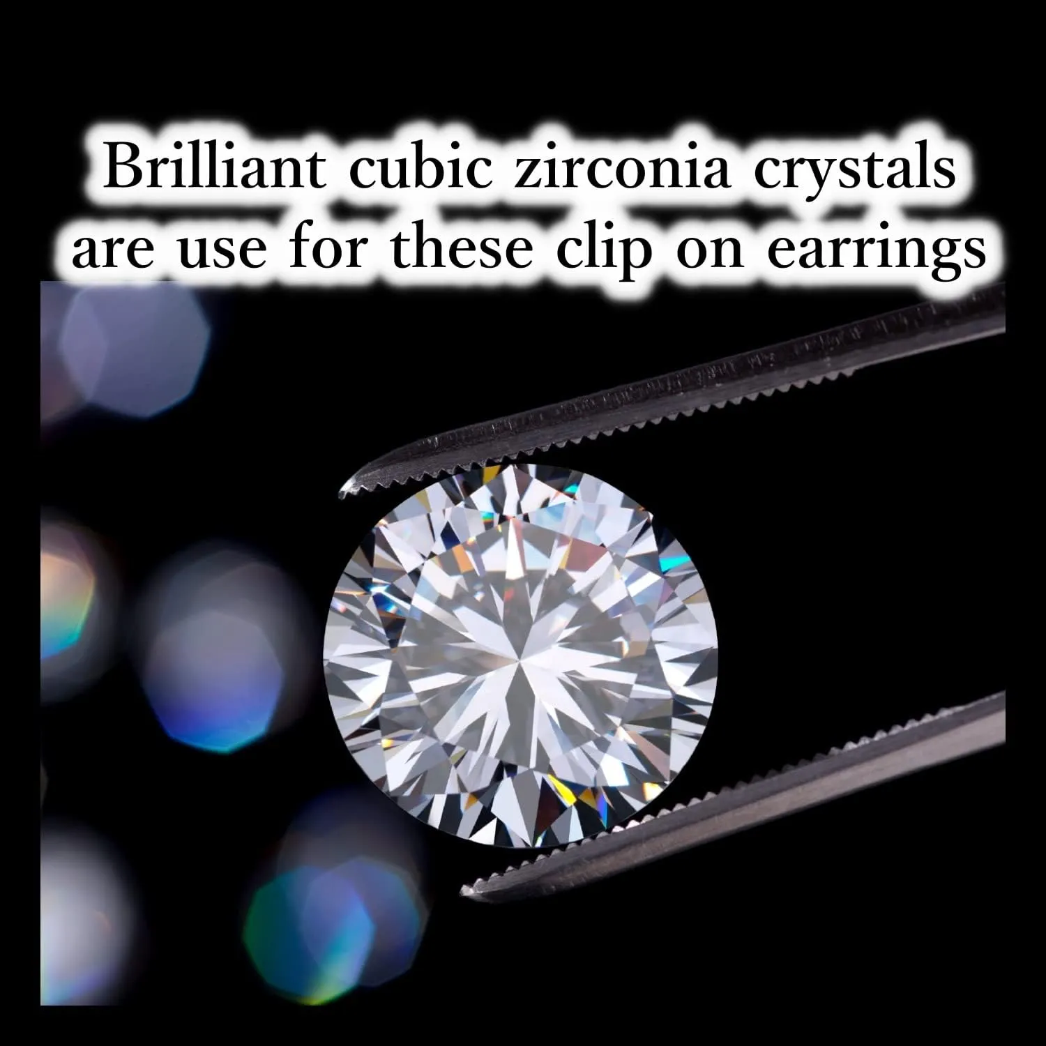 Drop Cubic Zirconia Invisible Clip On Earrings for Women Not Pierced Gold Teardrop Sqaure CZ Crystal Dangle Gold Silver Comfortable Clip On Earrings Miyabi Grace Bridal Wedding Prom