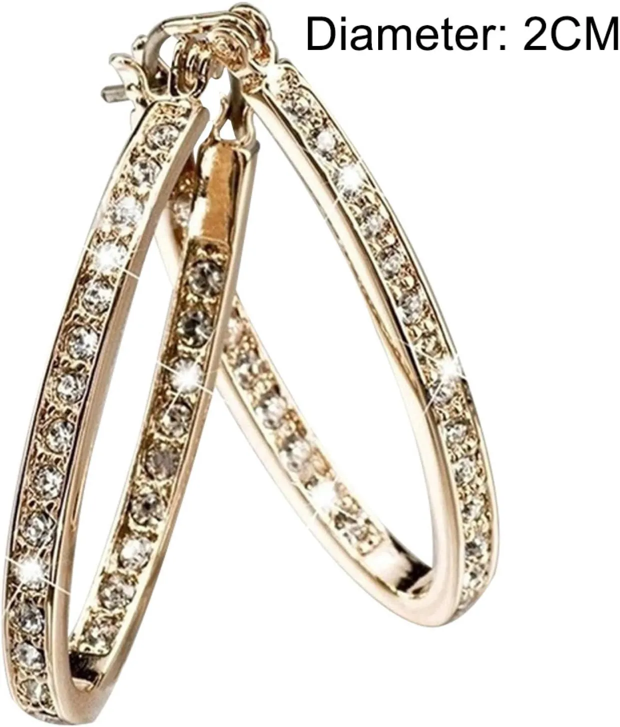 Earring Hoop Stud Drop & Dangle, Dazzling Women Rhinestone Inlaid Big Circle Hoop Earrings Party Banquet Jewelry for Women Teen Girls Birthday Christmas Friends Gift