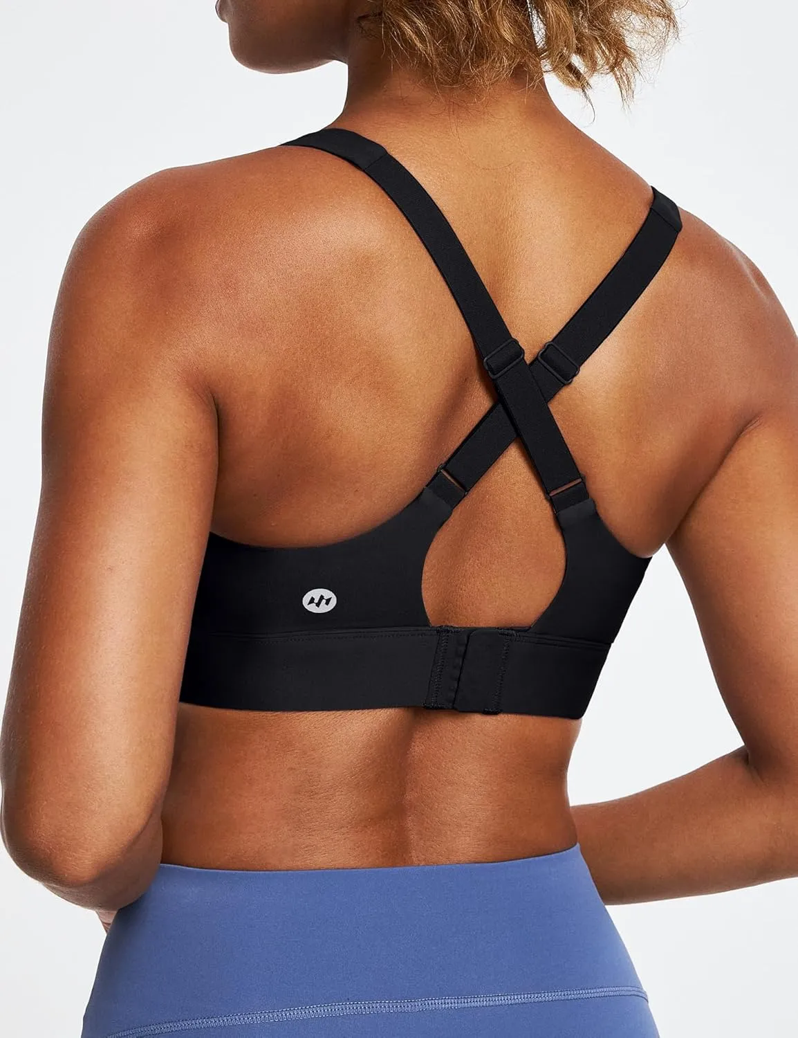 Ewedoos High Impact Sports Bras for Women High Support Zip Front Large Bust Workout Sports Bras with Adjustable Straps