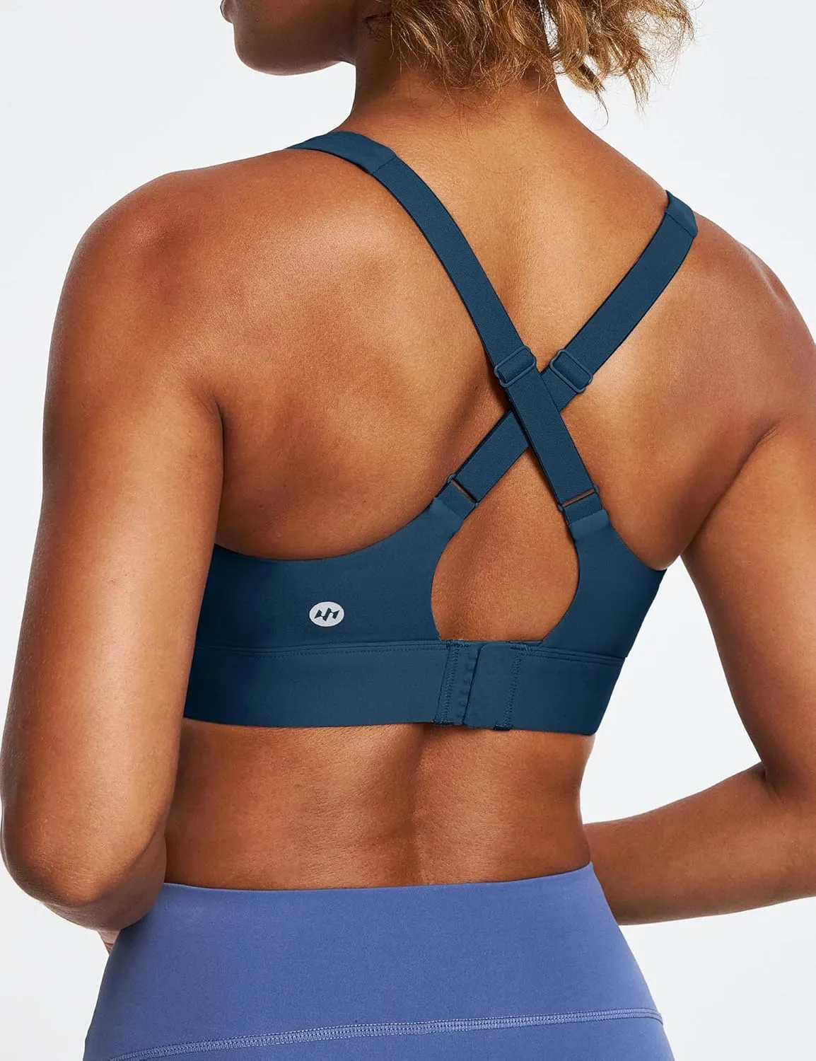 Ewedoos High Impact Sports Bras for Women High Support Zip Front Large Bust Workout Sports Bras with Adjustable Straps