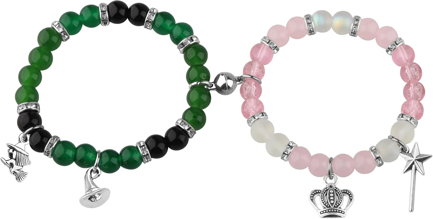 FAADBUK Elphaba and Glinda Fan Gift Elphaba Glinda Lover Gift Witch Beaded Bracelet Set for Her