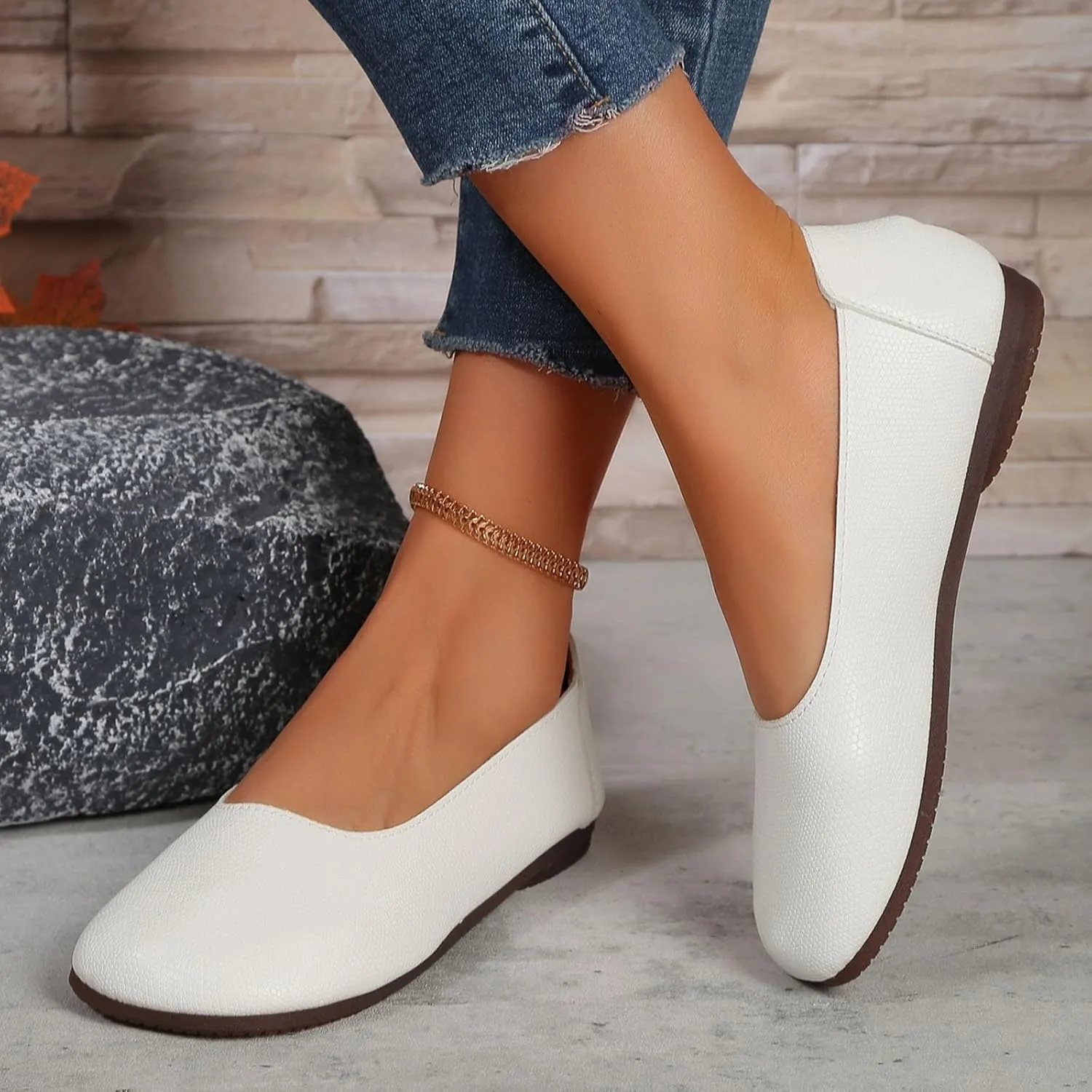 Flat Shoes for Women Casual Loafers Ballet Flats Comfortable Lightweight Shoes Round Toe Work Shoe Non Slip Sandals Dressy Casual