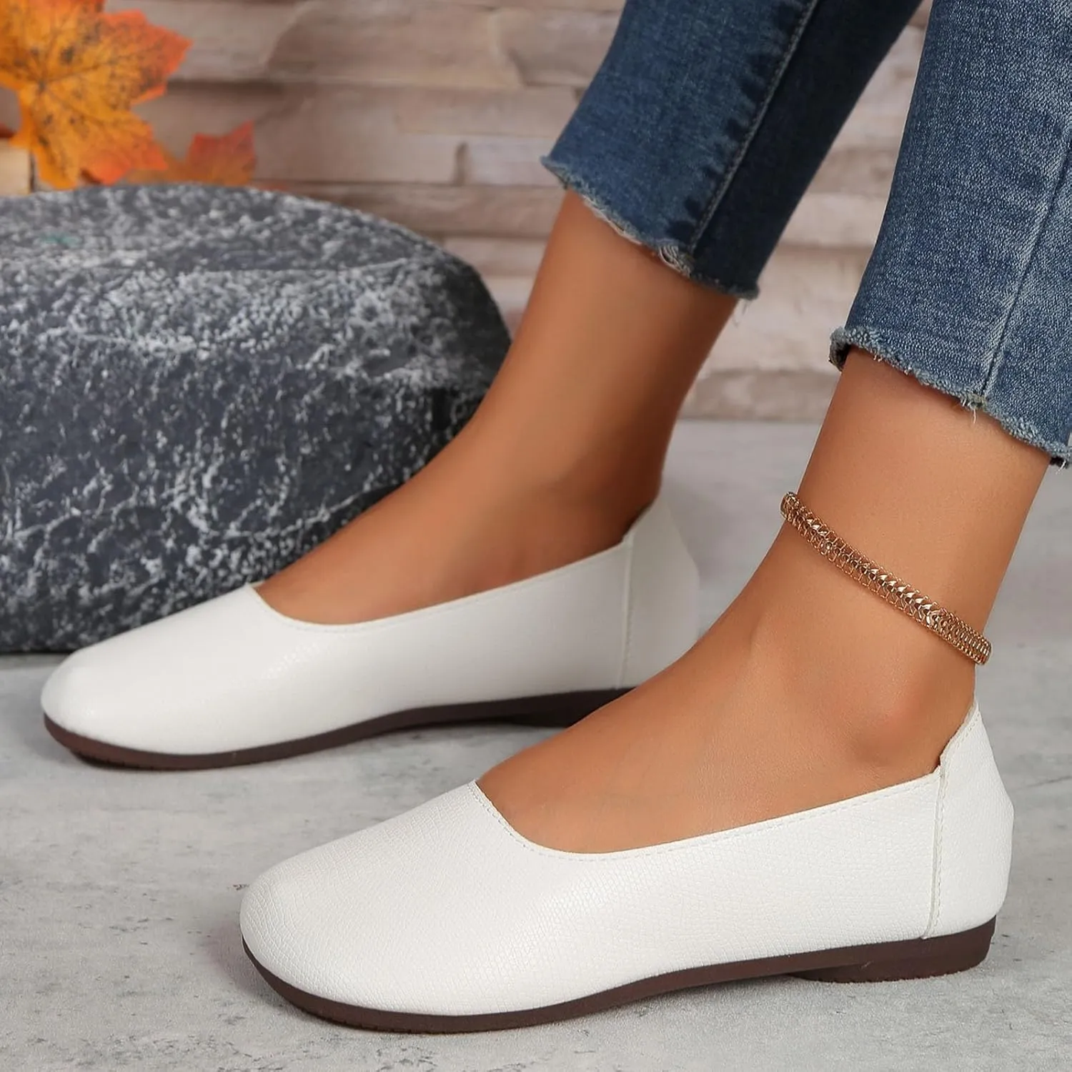 Flat Shoes for Women Casual Loafers Ballet Flats Comfortable Lightweight Shoes Round Toe Work Shoe Non Slip Sandals Dressy Casual