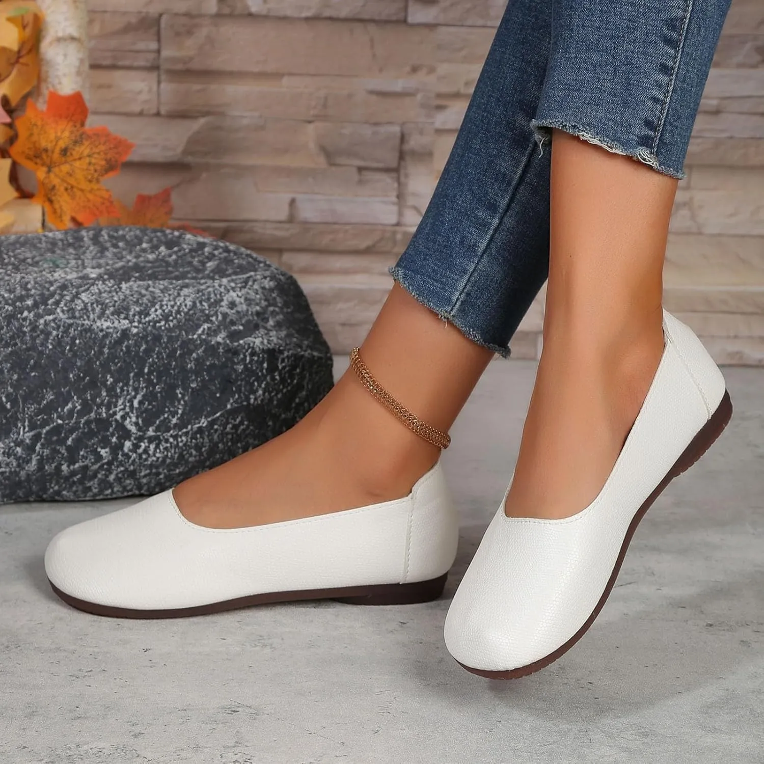 Flat Shoes for Women Casual Loafers Ballet Flats Comfortable Lightweight Shoes Round Toe Work Shoe Non Slip Sandals Dressy Casual