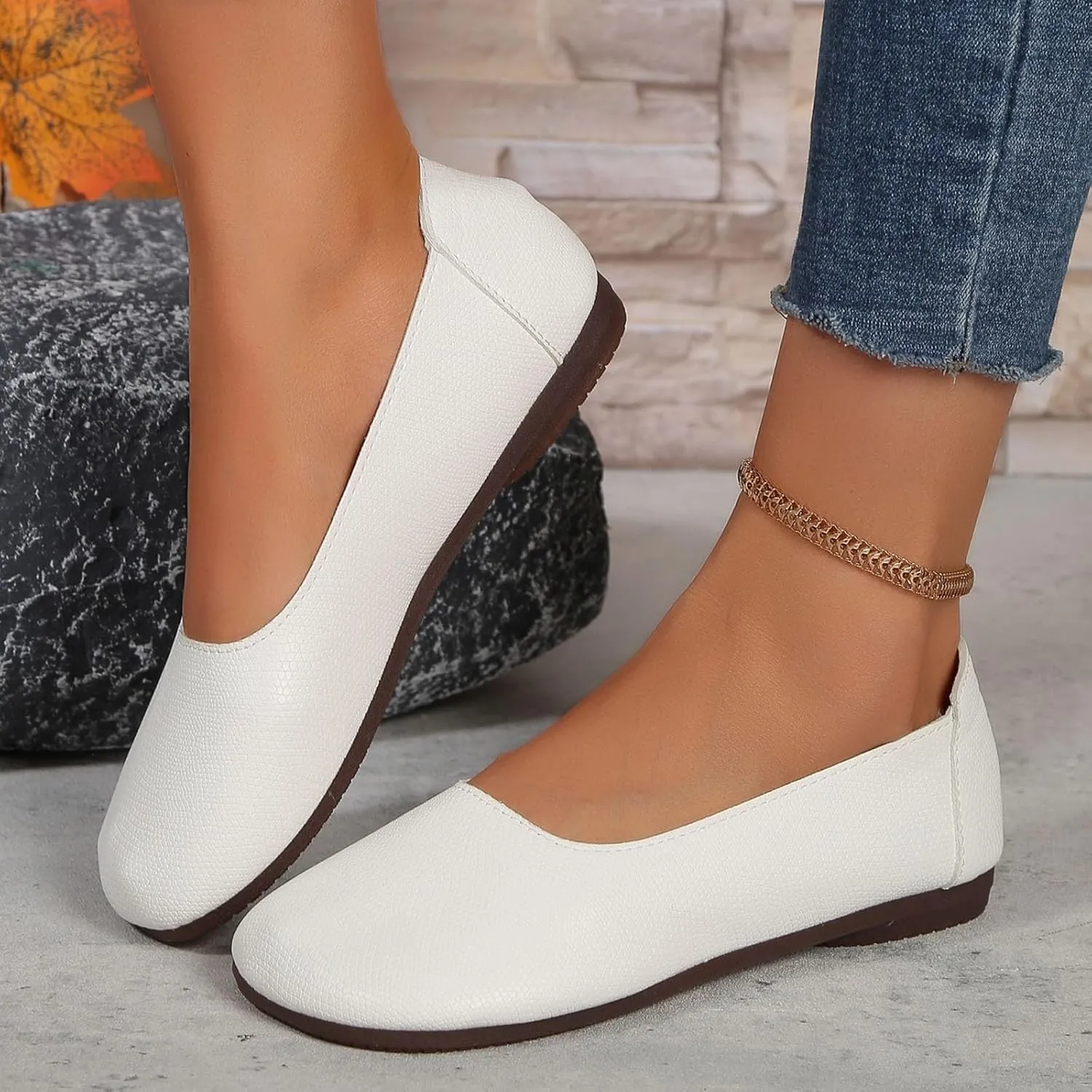Flat Shoes for Women Casual Loafers Ballet Flats Comfortable Lightweight Shoes Round Toe Work Shoe Non Slip Sandals Dressy Casual