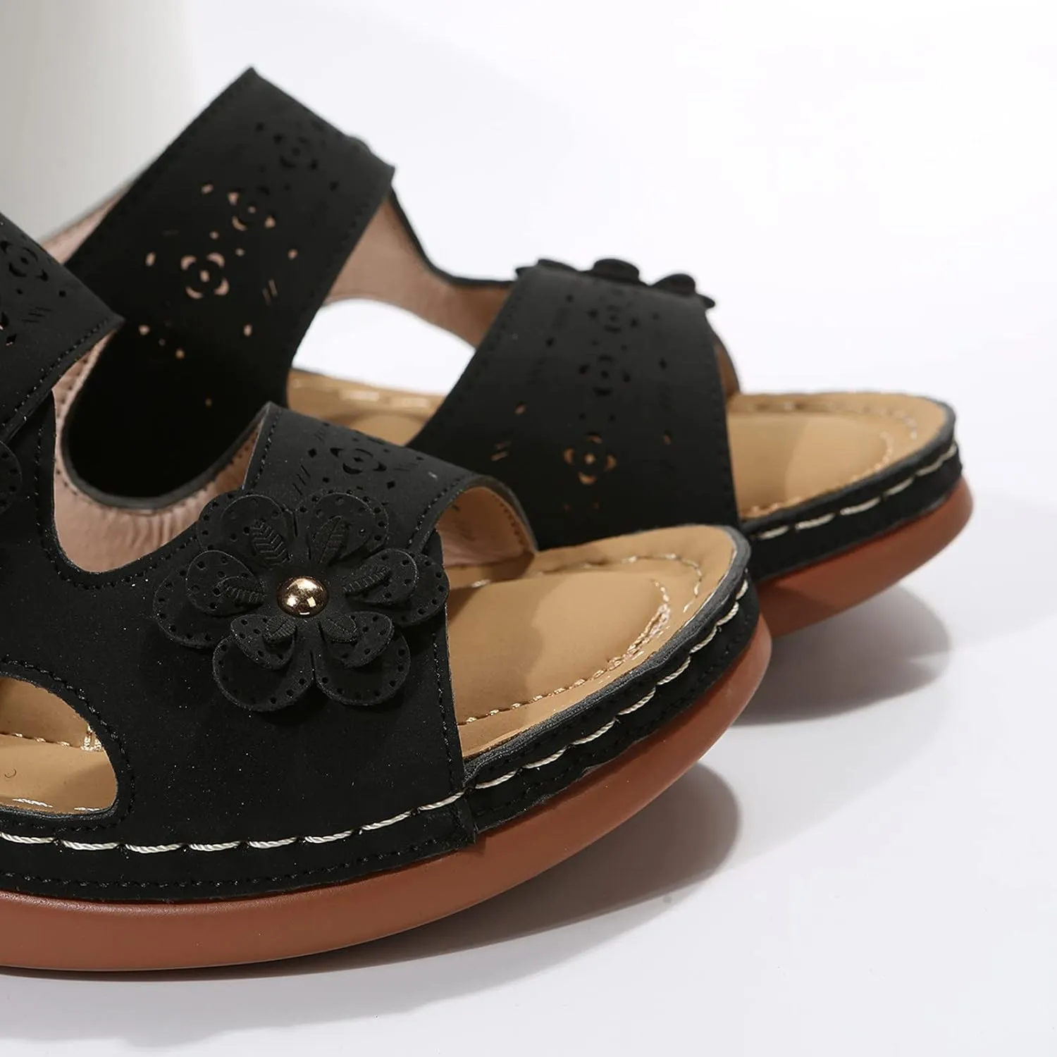 Flip Flops for Women Comfortable Slip on Walking Thong Sandals Women's Flat Sandal Black Sandal for Women