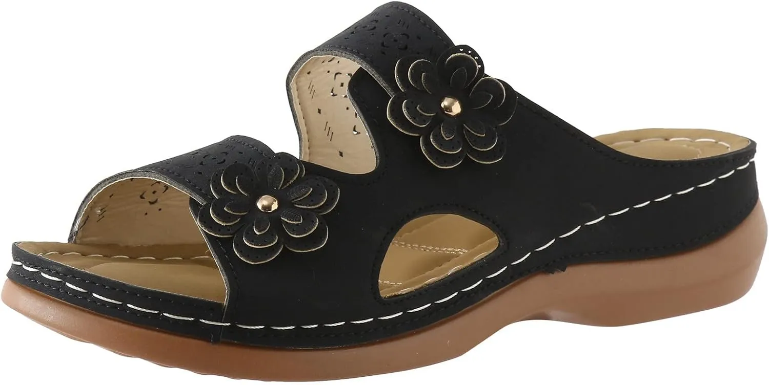 Flip Flops for Women Comfortable Slip on Walking Thong Sandals Women's Flat Sandal Black Sandal for Women