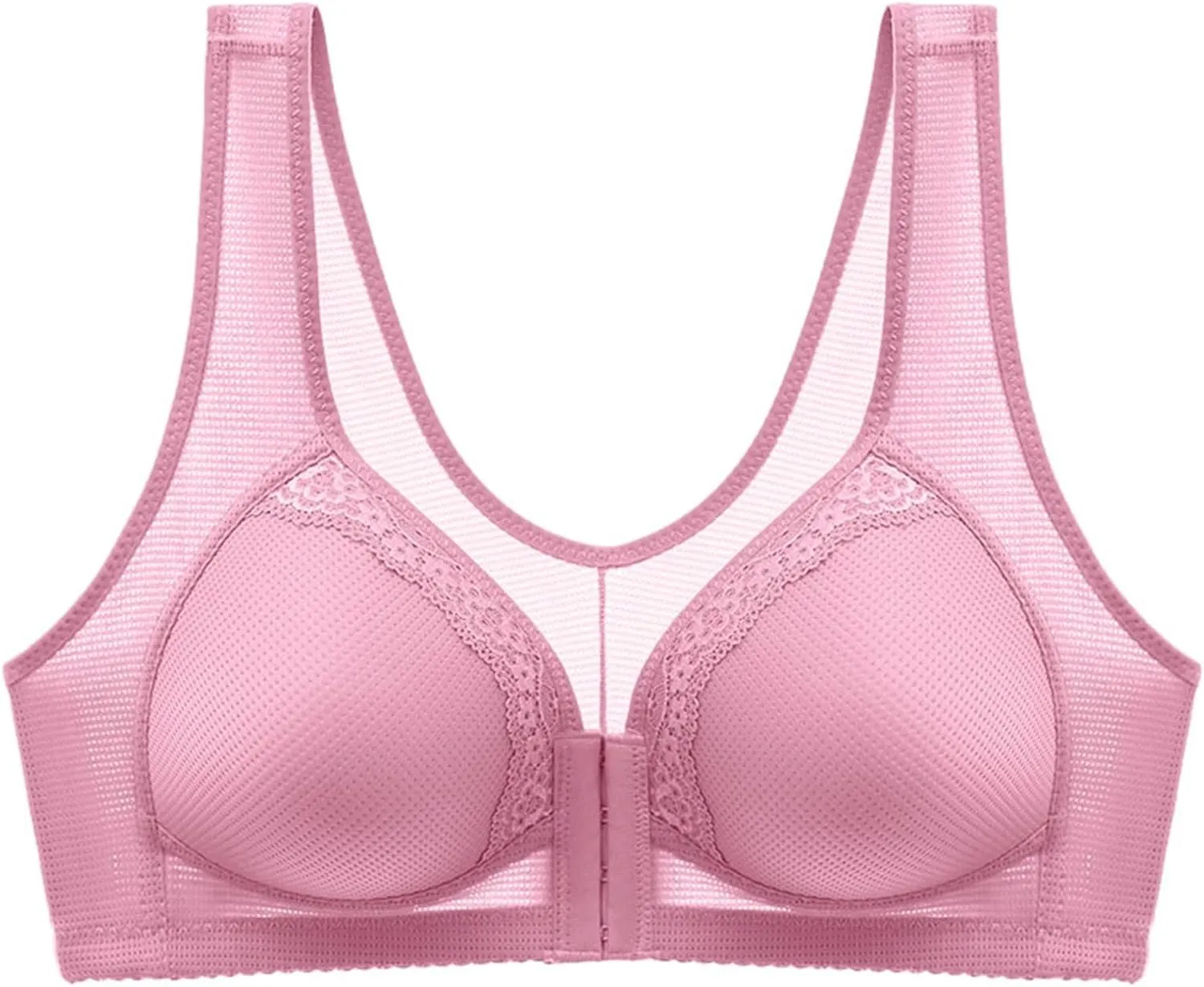 Front Button Large Size Wire-Free Bra for Large Breasts Comfortable Seamless Breathable and Easy to Wear Underwear